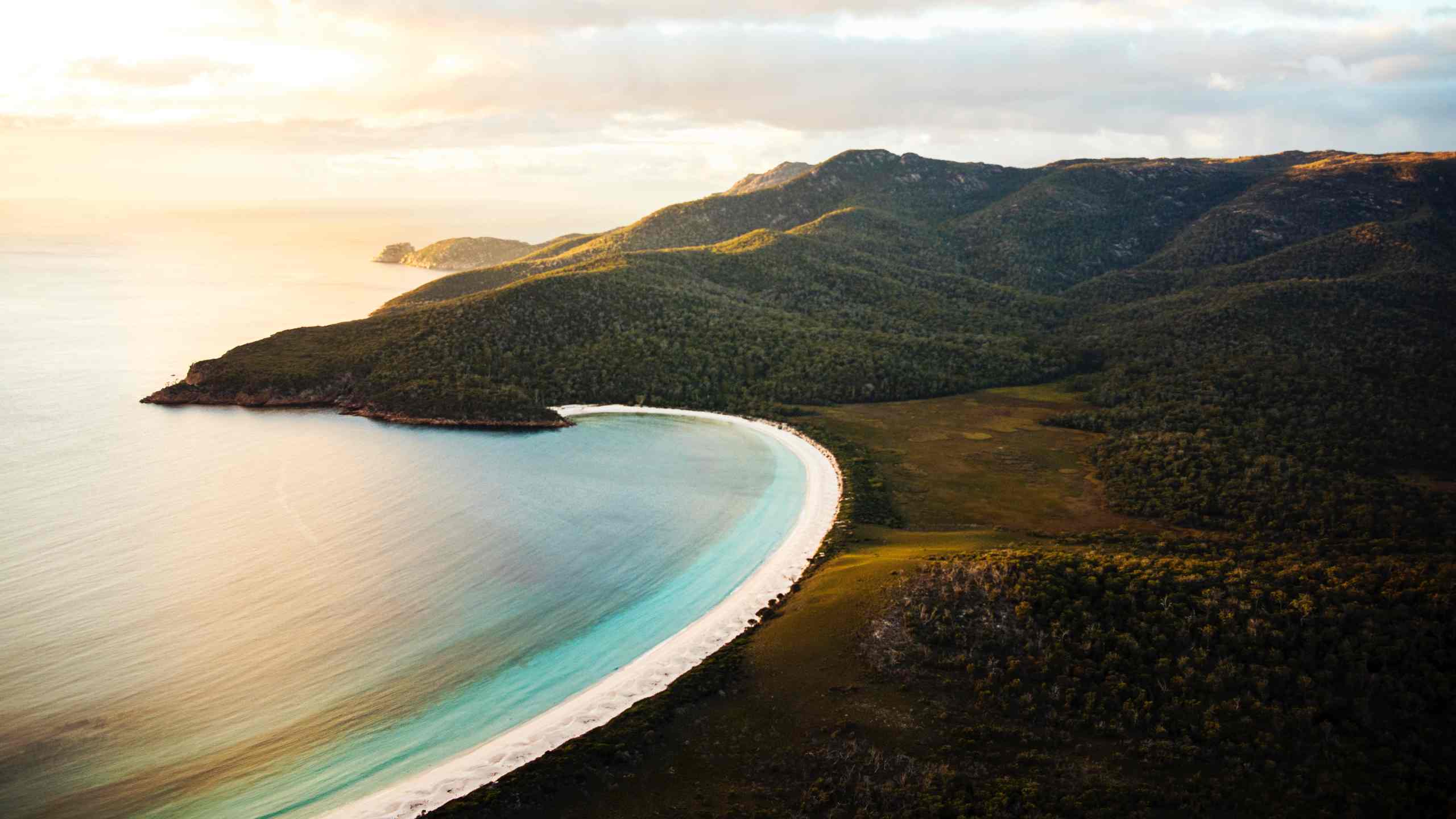 Wineglass Bay From Up Above Aerial View